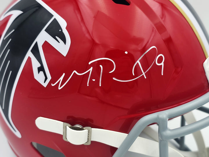 Michael Penix Jr. Auto Falcons 1966-69 Throwback Red FS Replica Helmet Beckett