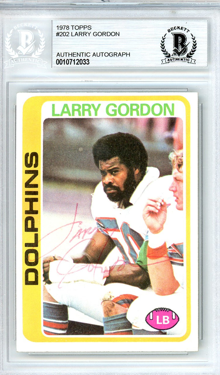 Larry Gordon Signed 1978 Topps Card 202 Miami Dolphins Beckett #10712033