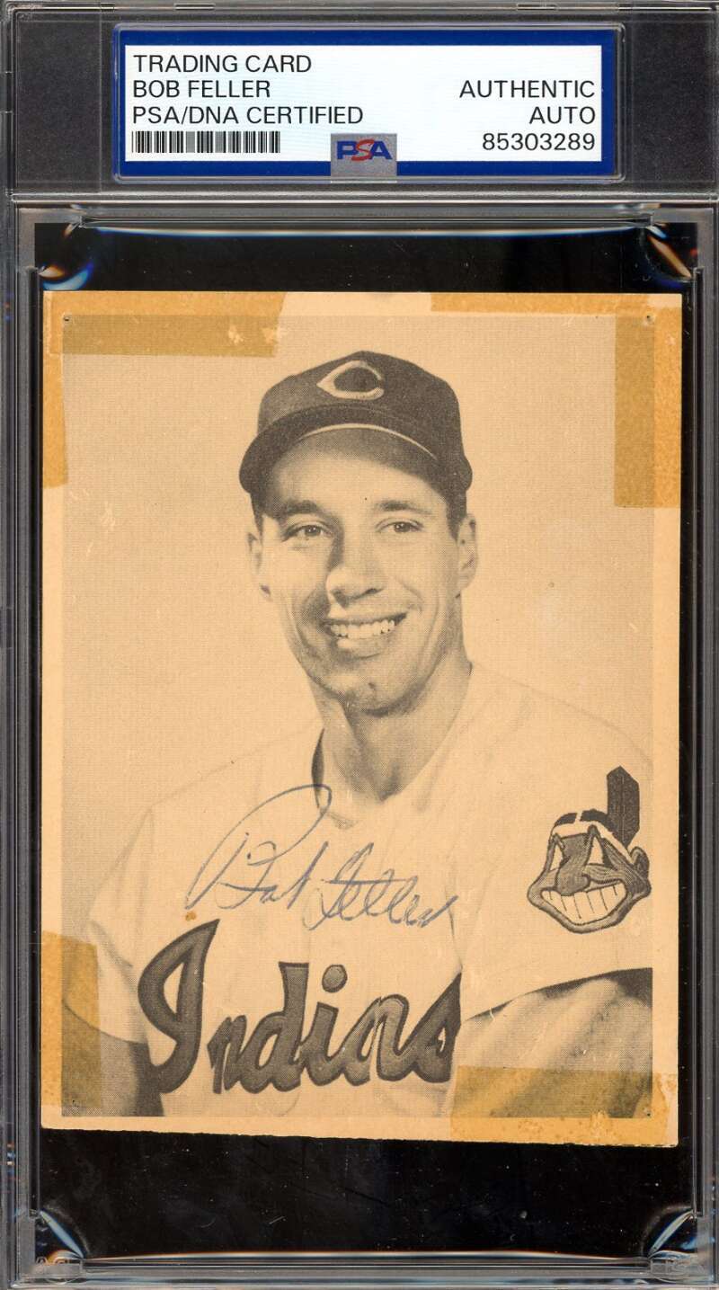 Bob Feller PSA DNA Vintage Signed Rare 1952 Num Num Indians Autograph