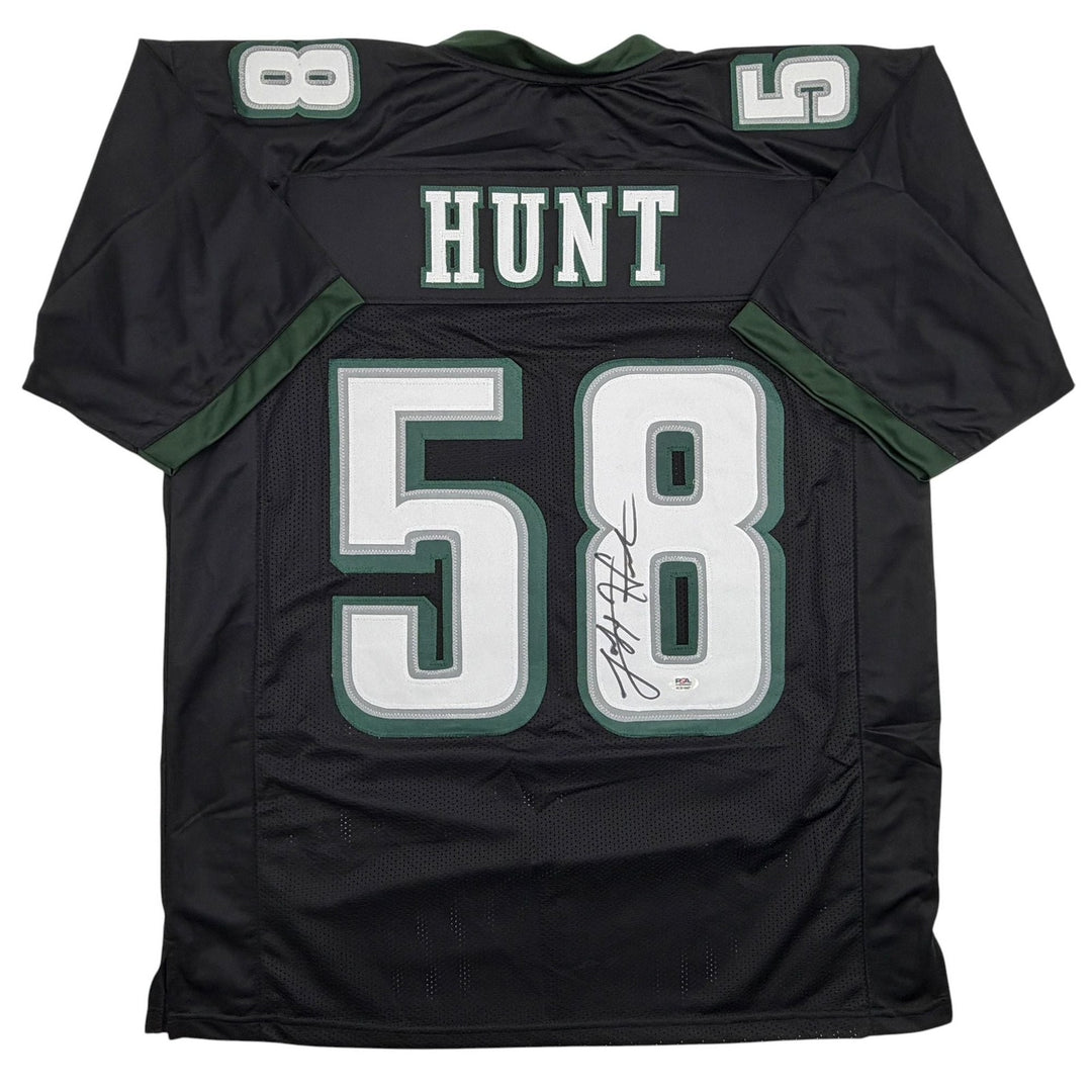 Autographed/Signed Jalyx Hunt Philadelphia Black Football Jersey PSA COA