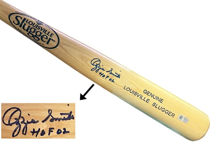 Ozzie Smith signed Louisville Slugger Blonde Pro Baseball Bat w/HOF 02 – MLB