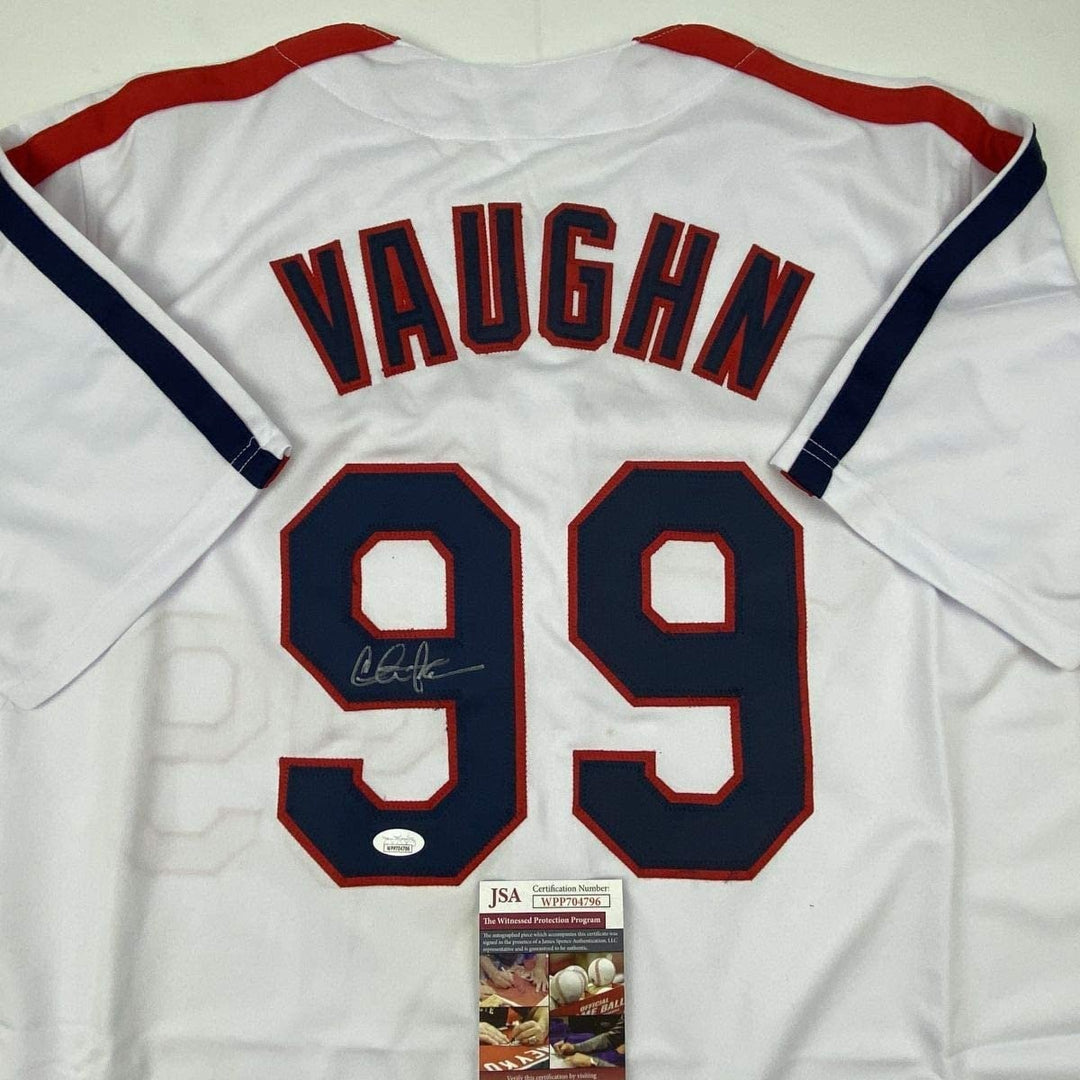 Signed CHARLIE SHEEN Wild Thing Ricky Vaughn Movie Jersey JSA COA