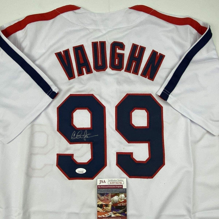 Signed CHARLIE SHEEN Wild Thing Ricky Vaughn Movie Jersey JSA COA