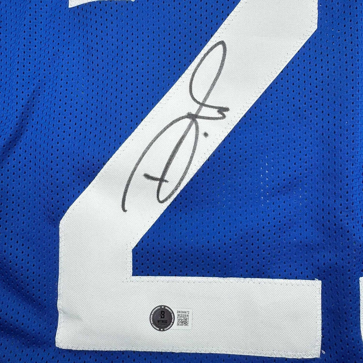Framed Autographed/Signed Devon Witherspoon 35x39 Seattle Retro Jersey BAS COA