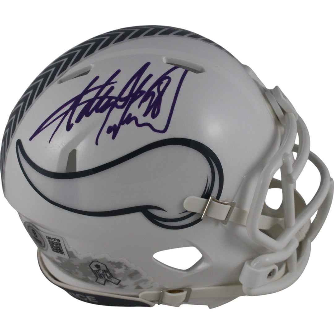Adrian Peterson Autographed Minnesota Vikings 24 STS Mini Helmet Beckett 49258