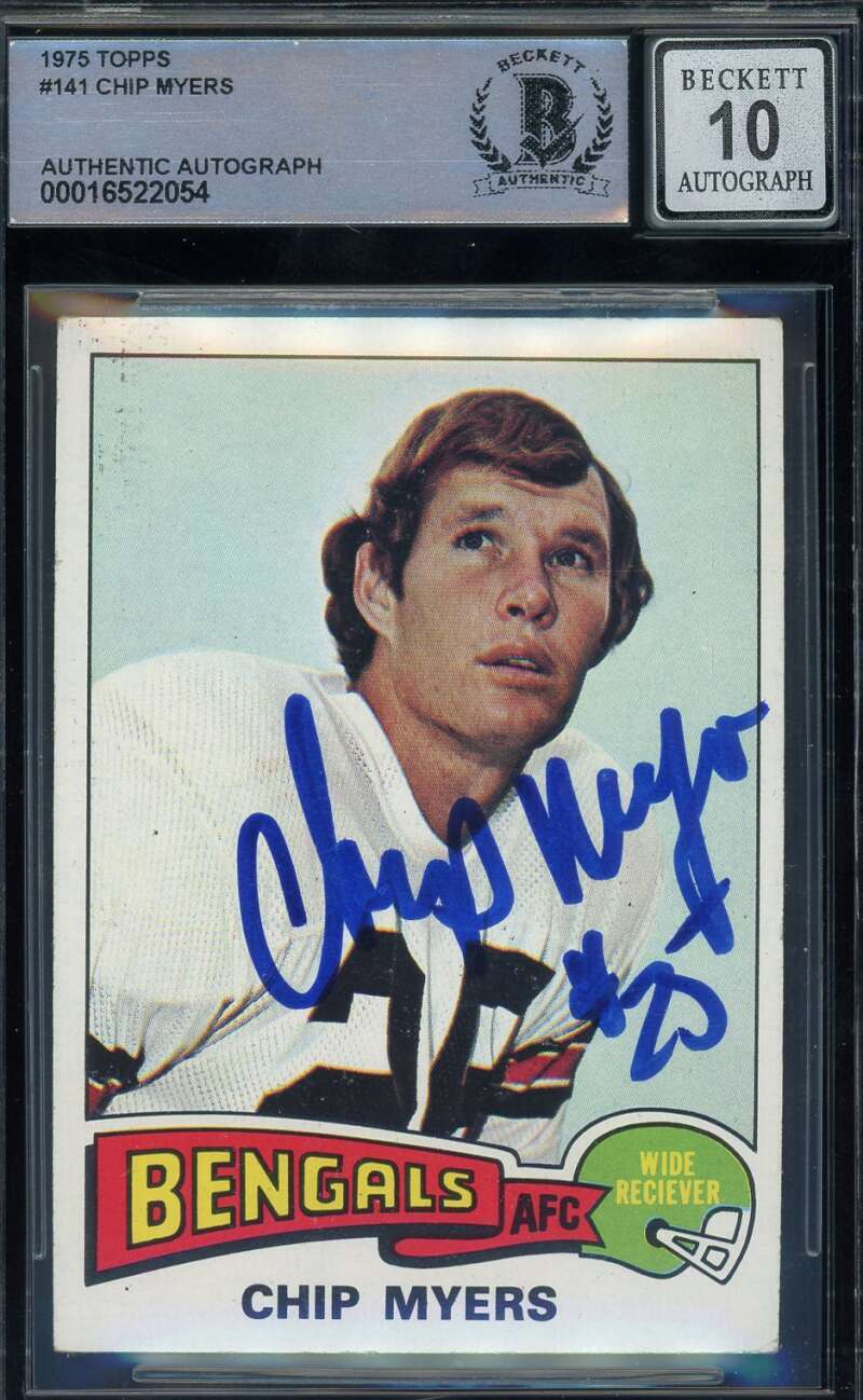 Chip Myers Gem Mint 10 Beckett BAS Signed 1975 Topps Autograph