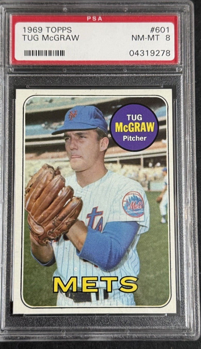1969 Topps Tug McGraw #601 SP PSA 8 Nm - Mint Razor Sharp Mets World Series Year