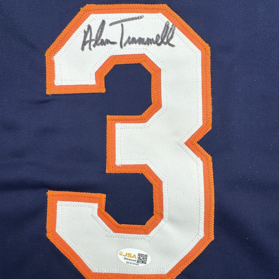 Autographed/Signed Alan Trammell Detroit Grey Baseball Jersey JSA COA