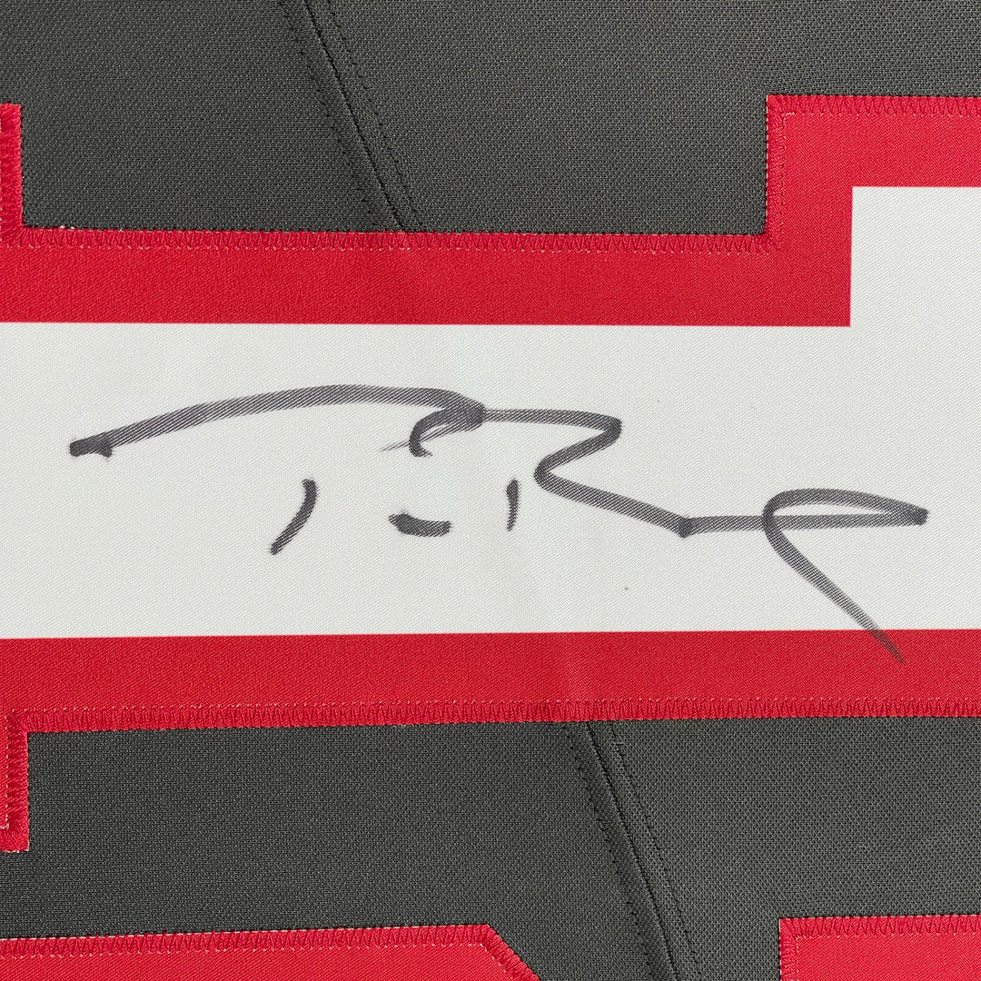 Framed Autographed/Signed Tom Brady 33x42 Buccaneers Jersey Fanatics COA/LOA