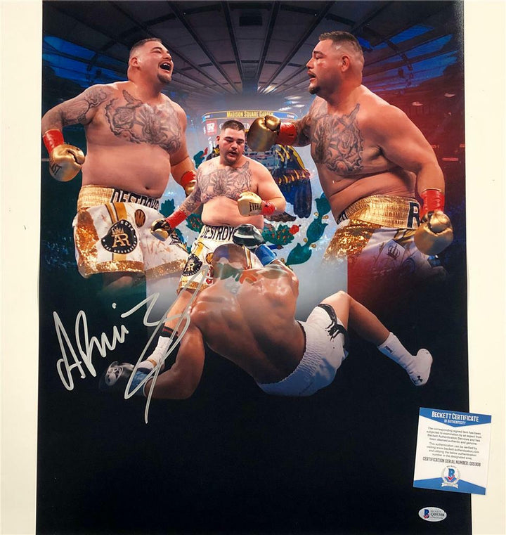 Mexican Boxing Champion ANDY RUIZ JR Signed 16x20 Photo Collage BAS COA Beckett