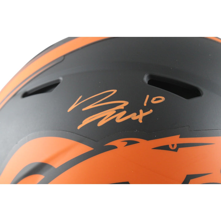 Bo Nix Autographed Denver Broncos Authentic Eclipse Helmet Beckett Witness 55113