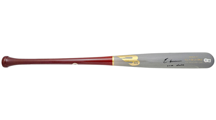 Elly De La Cruz Auto Gray B45 Player Model Bat Reds "Cycle 6/23/23" Beckett Wit