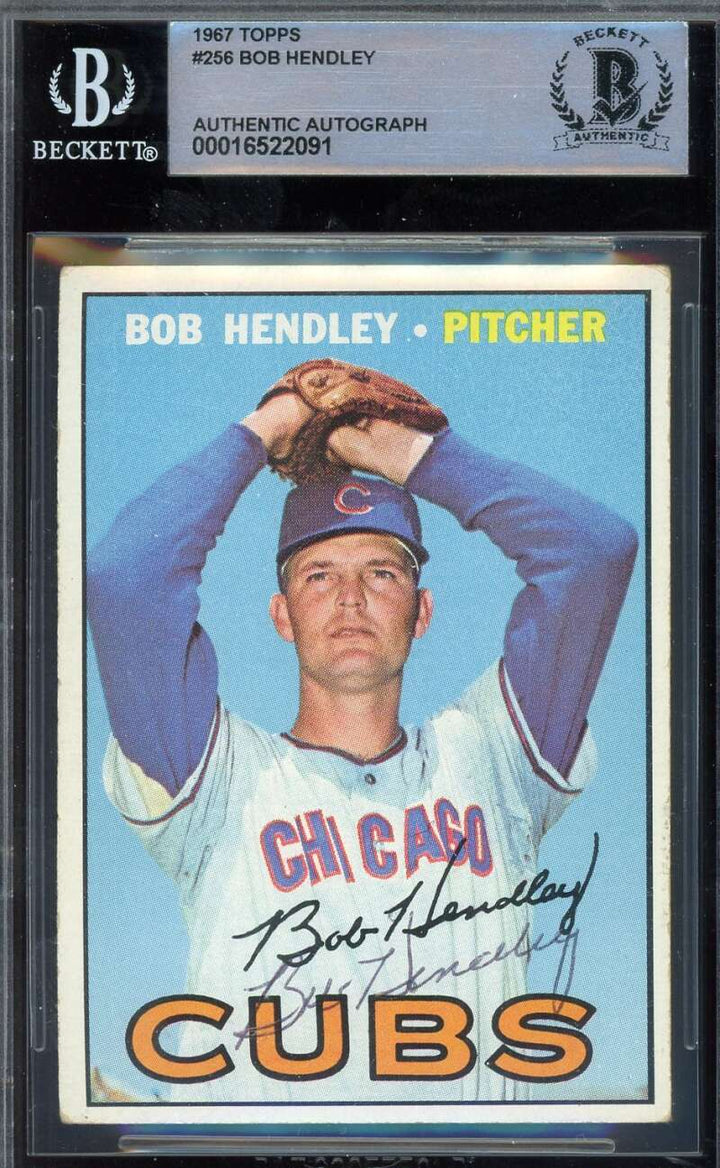 Bob Hendley Beckett BAS Signed 1967 Topps Autograph