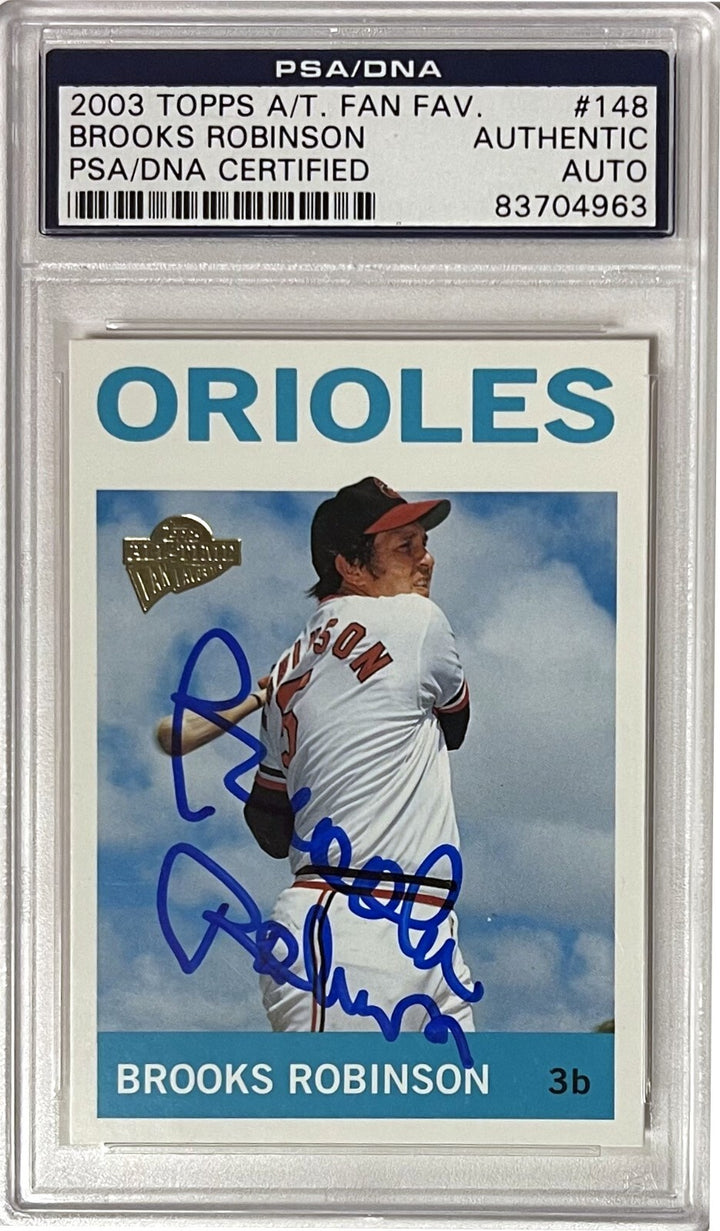 Brooks Robinson signed 2003 Topps All-Time Fan Fav On Card Auto-PSA Authentic