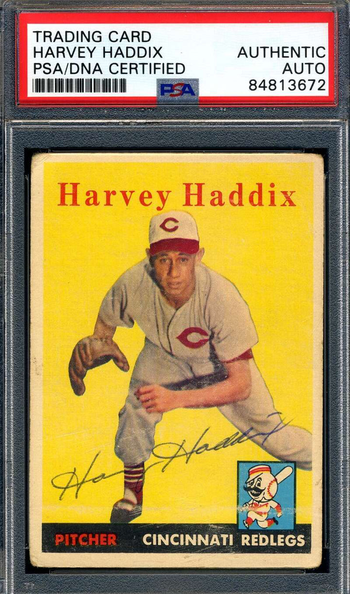 Harvey Haddix PSA DNA Signed 1958 Topps Autograph
