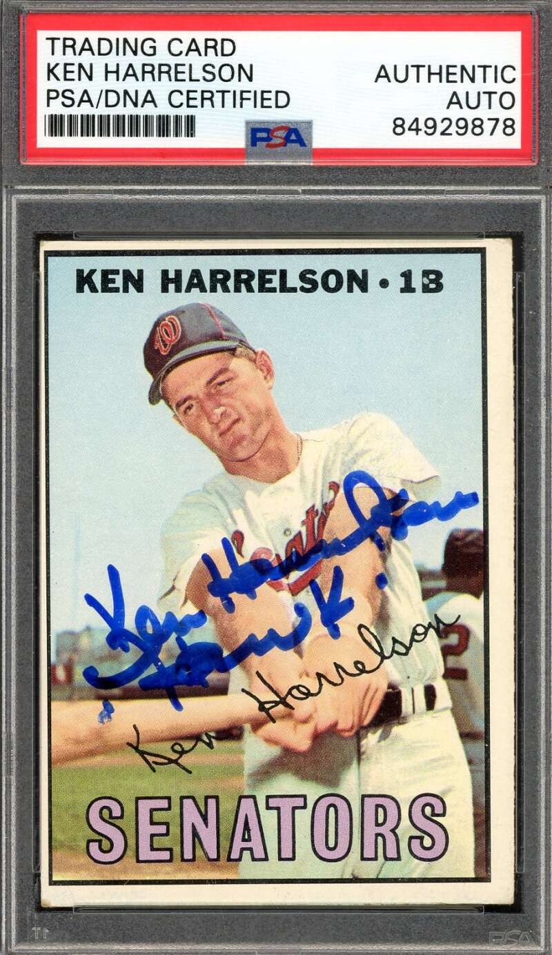 Ken Hawk Harrelson PSA DNA Signed 1967 Topps Autograph