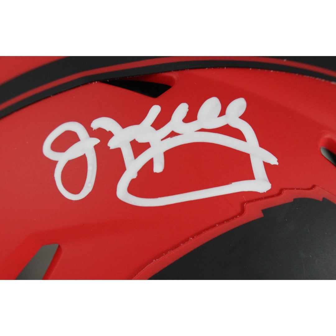 Jim Kelly Autographed Buffalo Bills Rave Mini Helmet Beckett Witness 50264