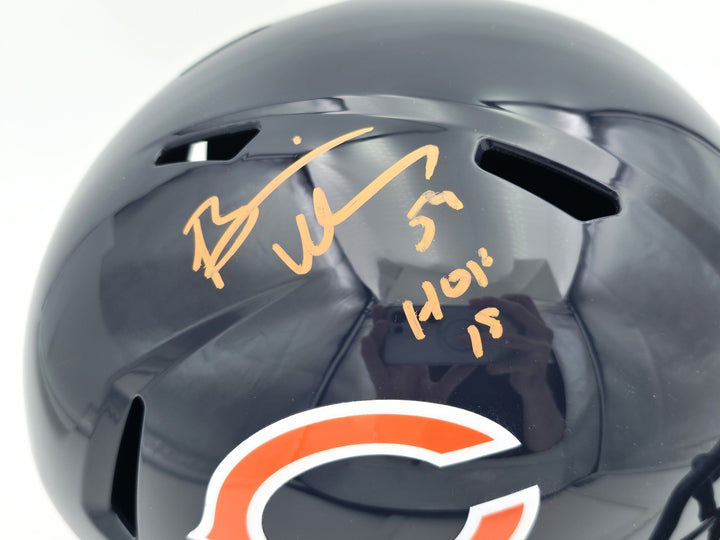 Brian Urlacher Auto Bears Blue Full Size Speed Replica Helmet "HOF 18" Beckett