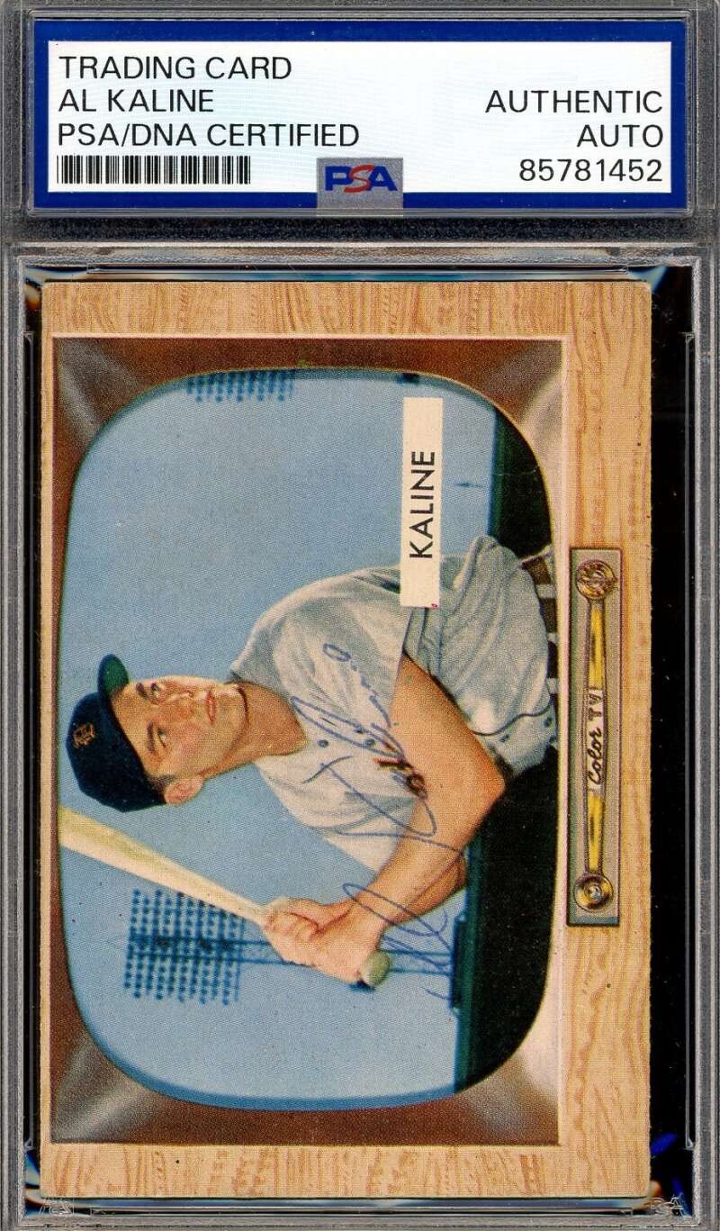 Al Kaline PSA DNA Vintage Signed 1955 Bowman Early Autograph