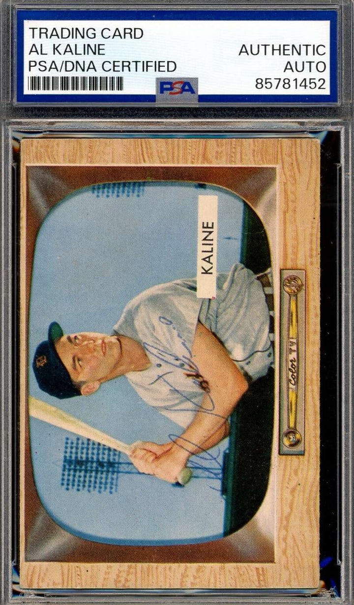 Al Kaline PSA DNA Vintage Signed 1955 Bowman Early Autograph