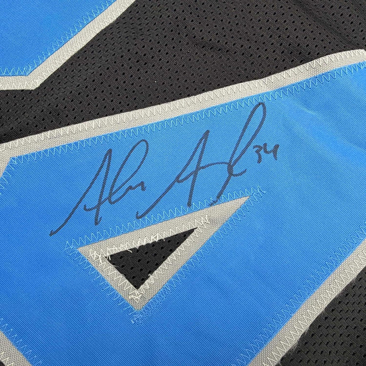 Framed Autographed/Signed Alex Anzalone 35x39 Detroit Black Jersey Beckett COA