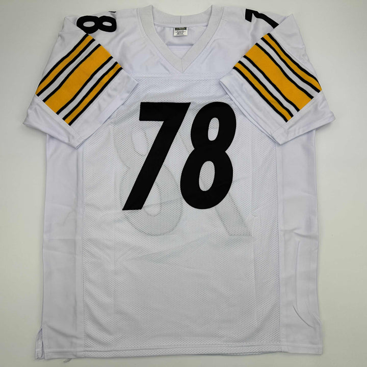 Facsimile Autographed Alejandro Villanueva Pittsburgh White Reprint Jersey XL