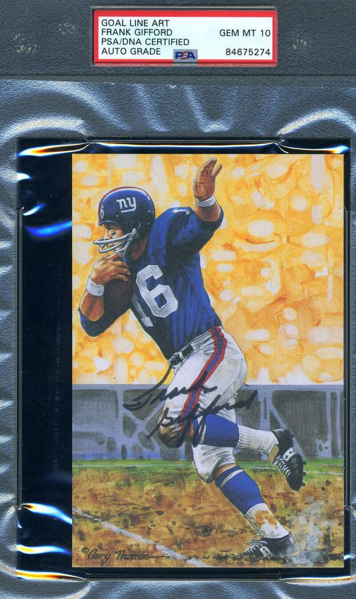 Frank Gifford Gem Mint 10 PSA DNA Slabbed Signed Goal Line Autograph GLAC