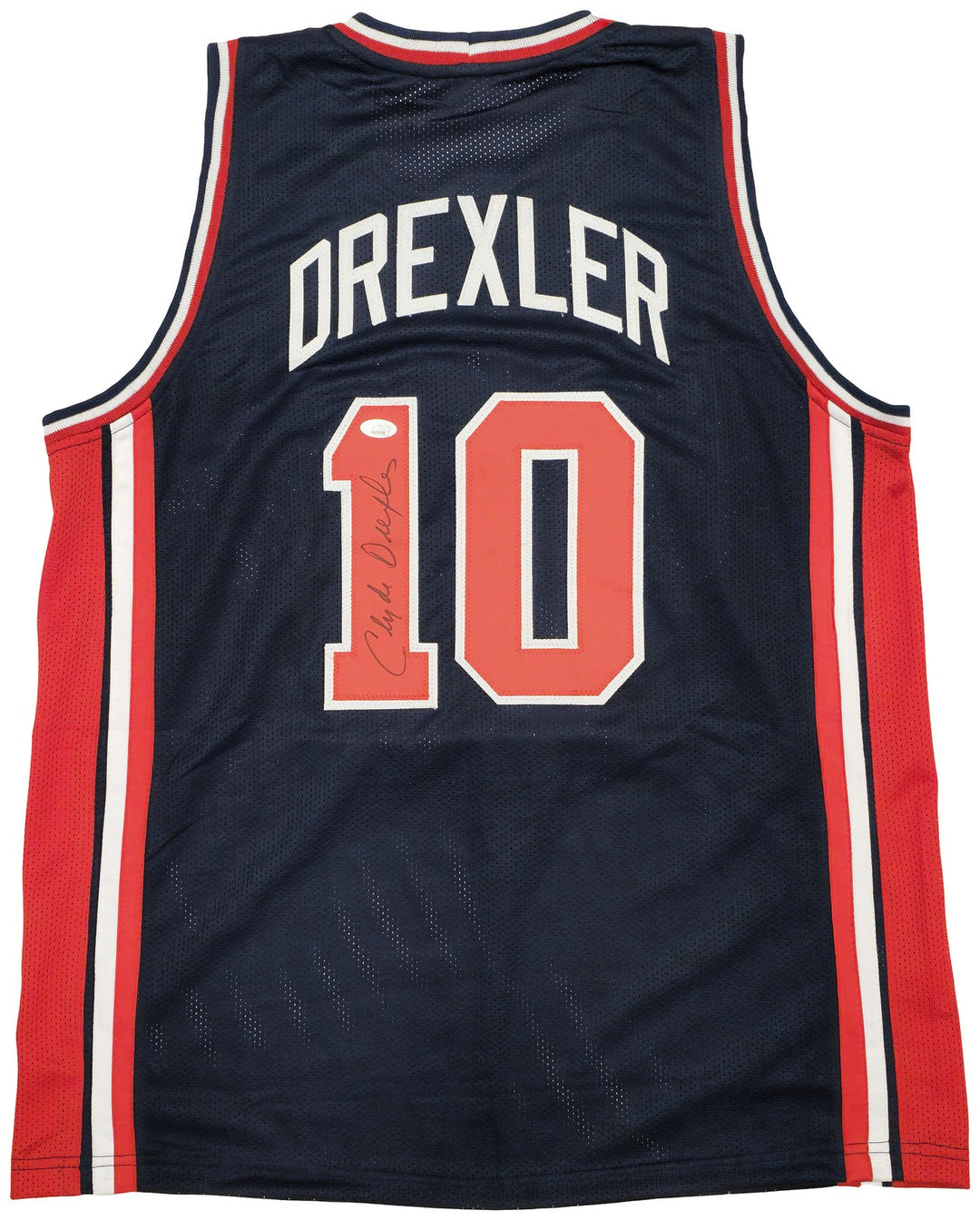 Team USA Clyde Drexler Autographed Signed Blue Jersey JSA