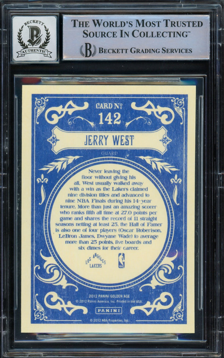 Jerry West Signed 2012 Panini Golden Age Card 142 Card Lakers Auto GM 10 Beckett