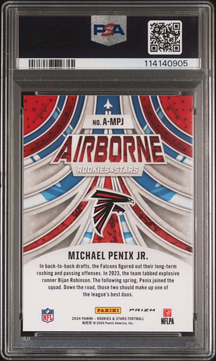 Graded 2024 Panini R&S Michael Penix Jr #AMPJ Red Plaid Rookie Card PSA 10