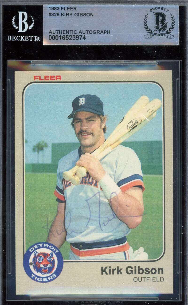 Kirk Gibson Beckett BAS Signed 1983 Fleer Autographed