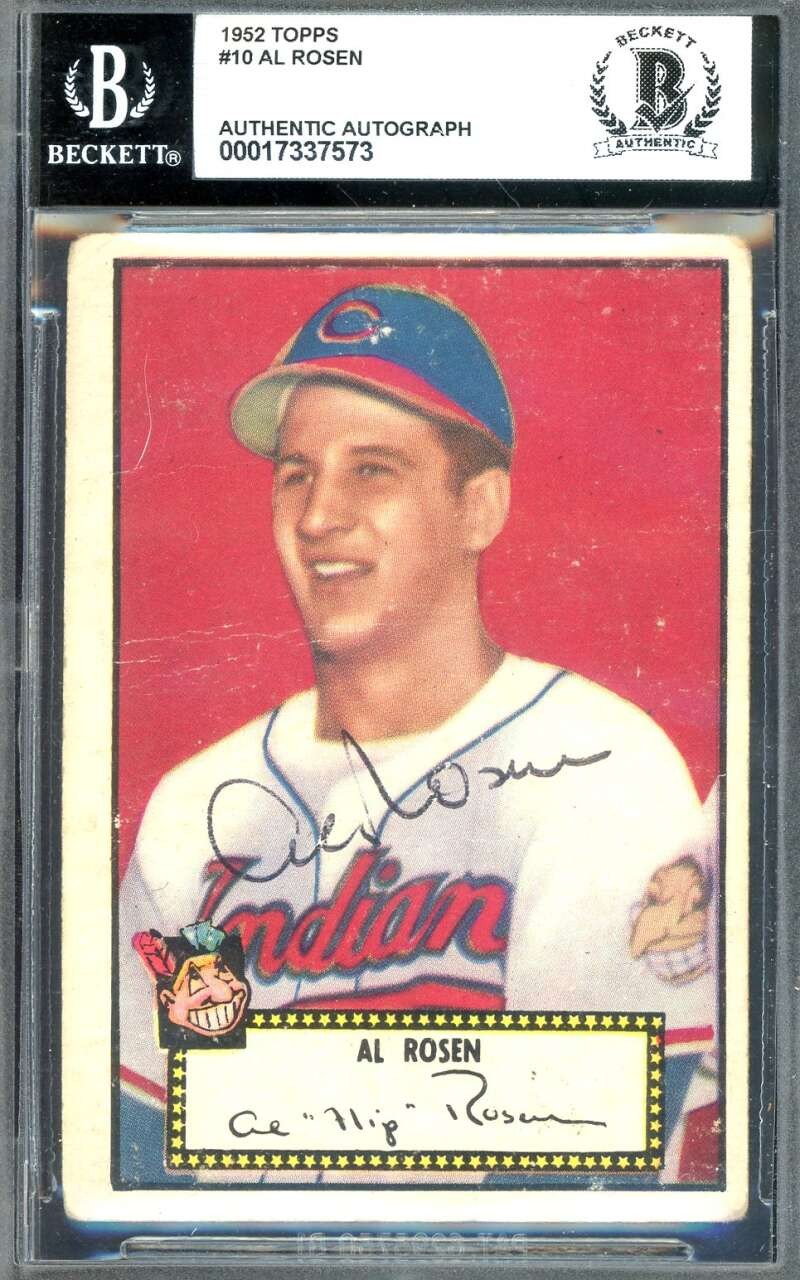 Al Rosen Beckett BAS Vintage Signed 1952 Topps Autograph
