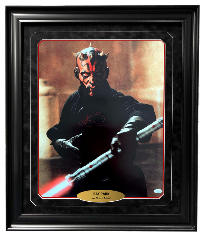Ray Park Autographed Star Wars Darth Maul 16x20 Photo Framed JSA Signed Sith 1