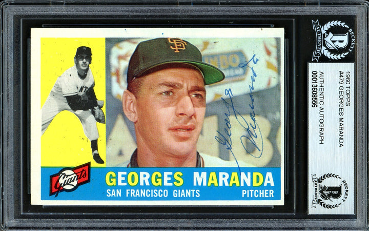 Georges Maranda Signed 1960 Topps RC 479 San Francisco Giants Beckett #13608556