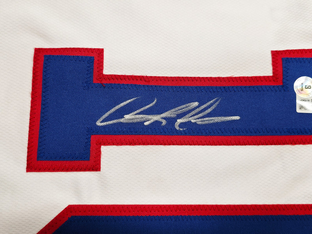 Detroit Pistons Dennis Rodman Signed White Jersey Beckett BAS Witness