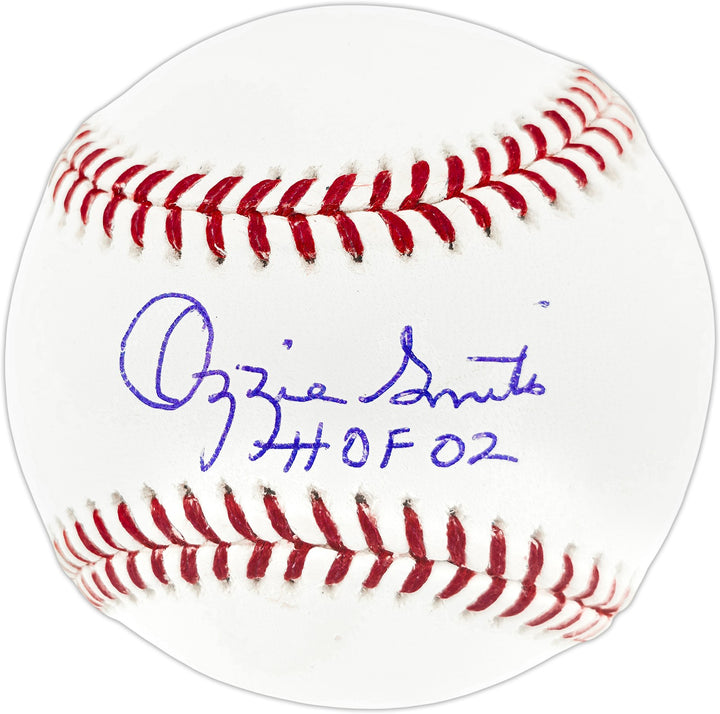 Ozzie Smith Signed MLB Baseball St. Louis Cardinals "HOF 02" Fanatics Holo