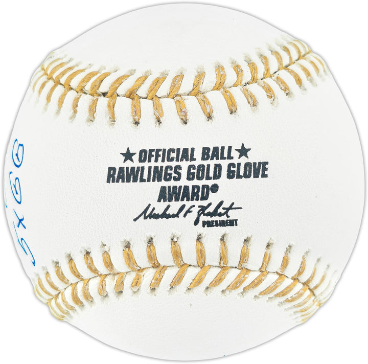 Dave Concepcion Auto Official Gold Glove Baseball Reds "5X GG" Smudge Beckett
