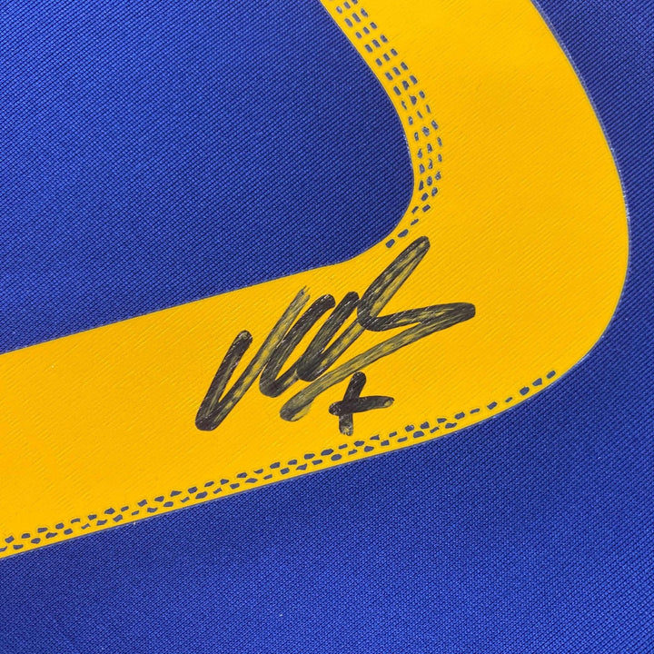 Autographed/Signed David Villa Spain Blue World Cup Jersey Beckett BAS COA