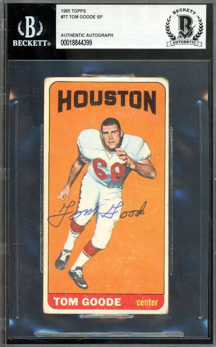 Tom Goode Beckett BAS Signed 1965 Topps SP Autograph