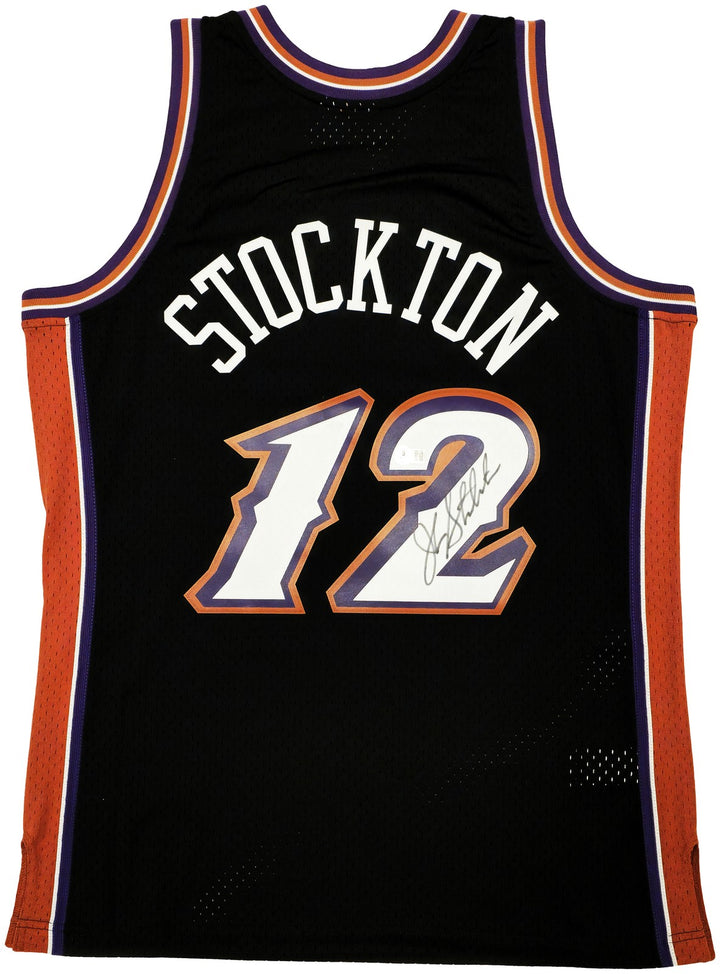 Jazz John Stockton Auto Black Auth Mitchell Ness 98-99 HWC Swingman Jersey L BAS