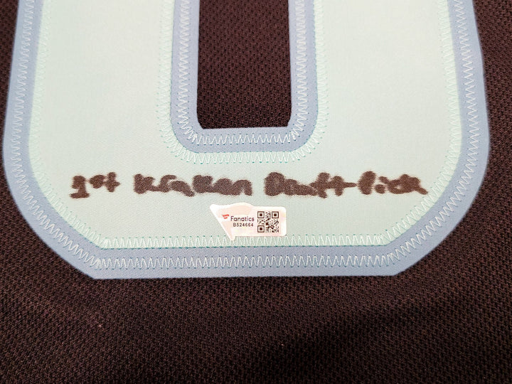 Kraken Matty Beniers Auto Blue Adidas Jersey Inaugural 1st Draft Pick Fanatics