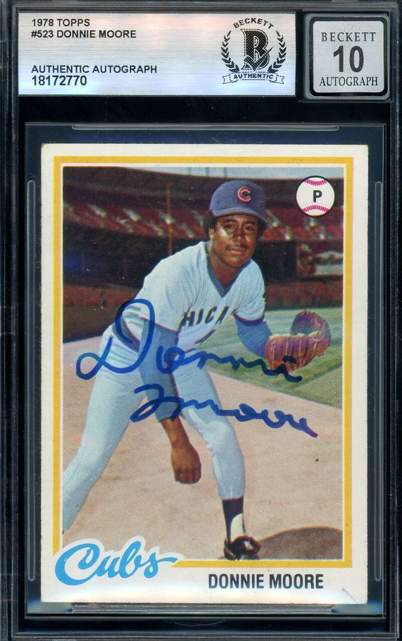 Donnie Moore Gem Mint 10 Beckett BAS Signed 1978 Topps Rookie Autograph