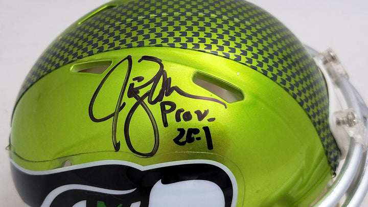 Jim Zorn Signed Seattle Seahawks Flash Green Speed Mini Helmet MCS Holo