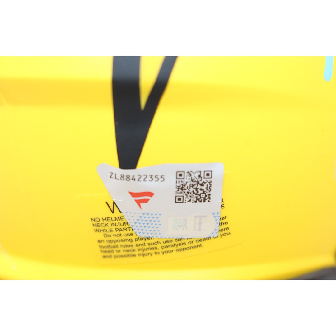 Justin Herbert Autographed Los Angeles Chargers Rave Mini Helmet Fanatics 51428