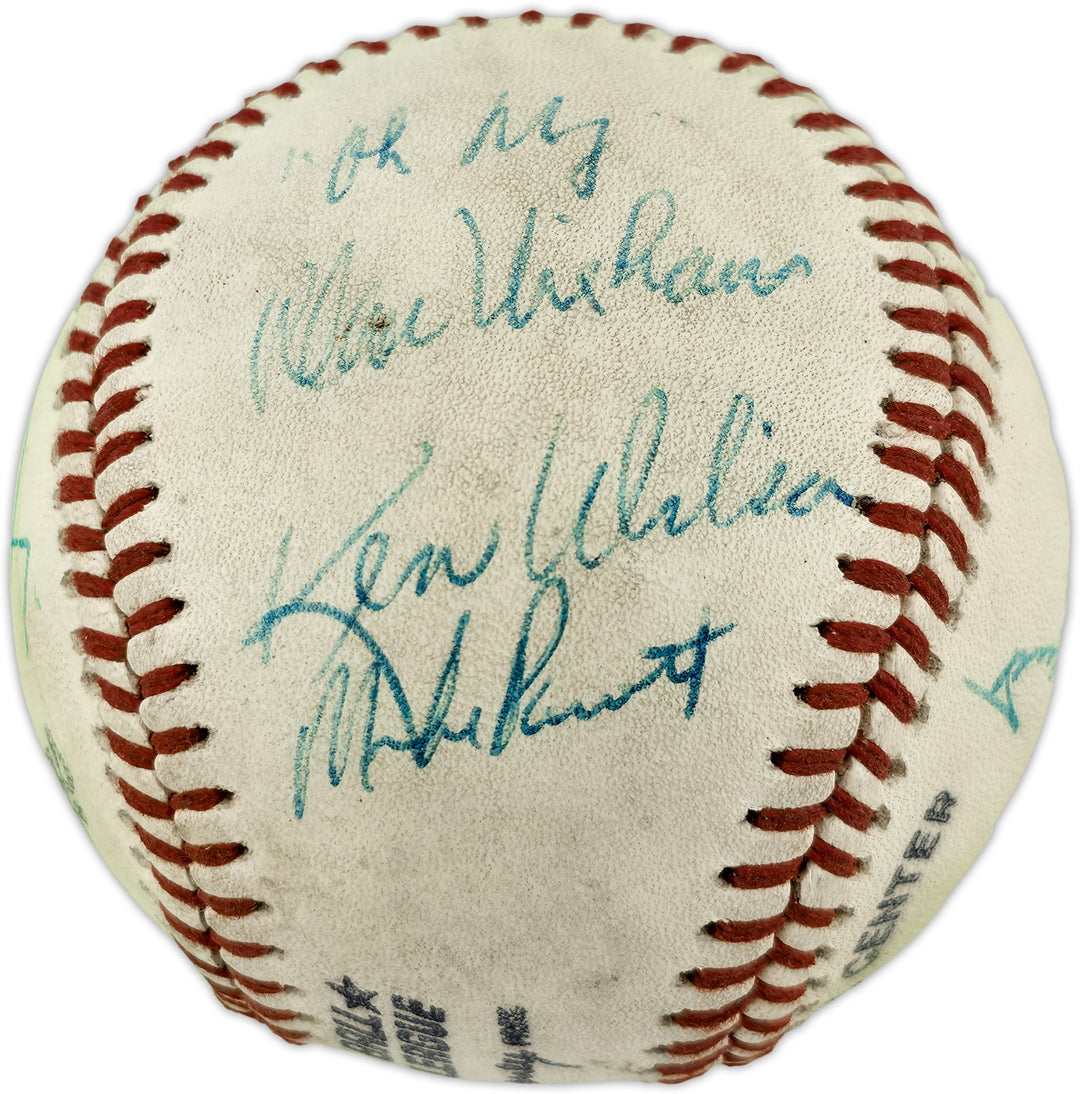 Dave Niehaus & 7 Others Signed Official Feeney NL Baseball Mariners "Oh My"