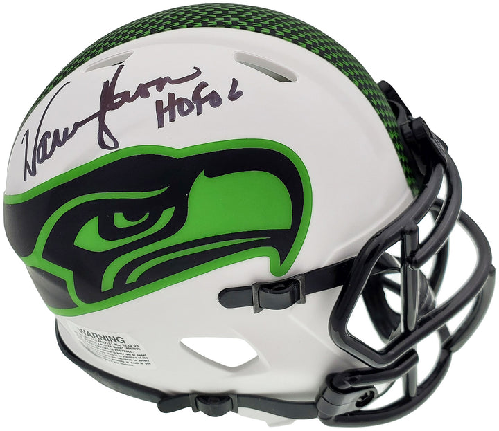 Warren Moon Auto Seahawks Lunar Eclipse White Speed Mini Helmet HOF 06 MCS Holo