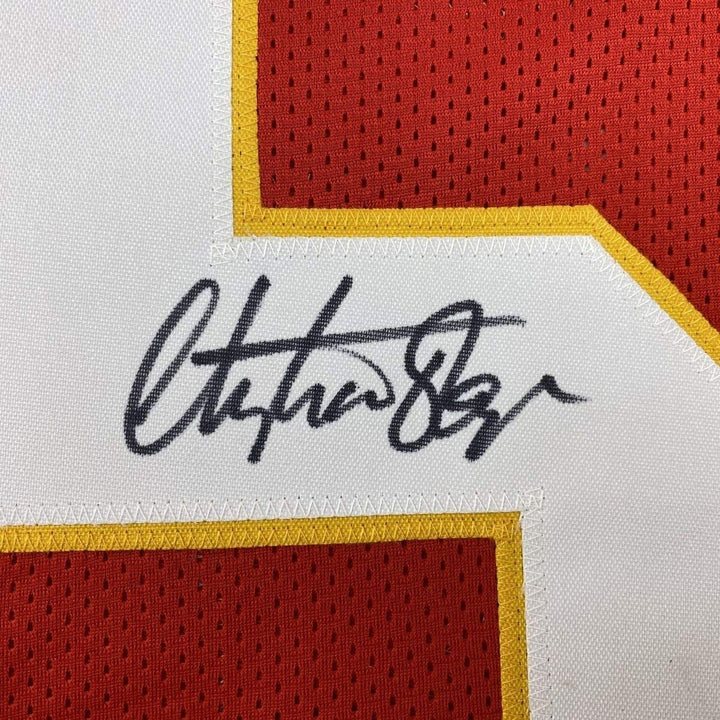 Autographed/Signed CHRISTIAN OKOYE Kansas City Red Jersey JSA COA Auto