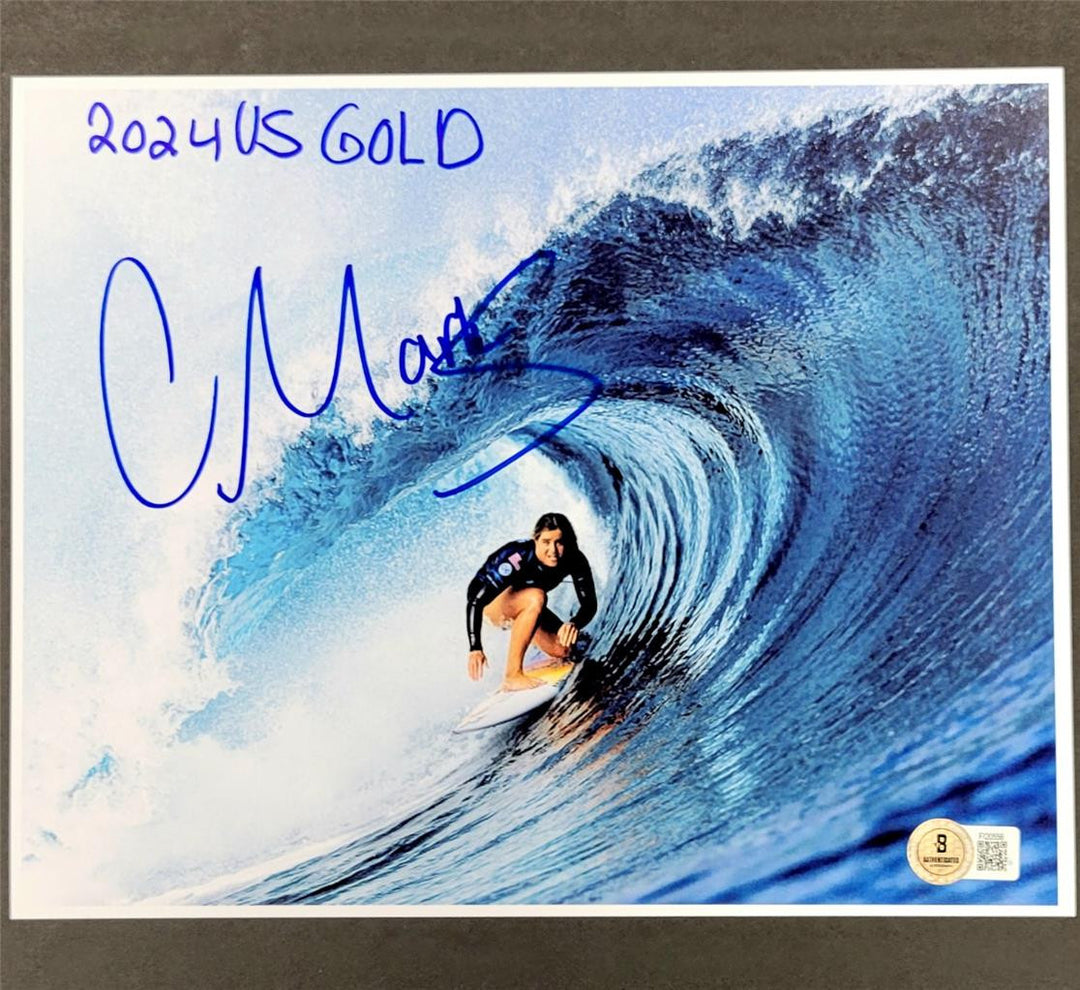 Caroline Marks signed "2024 US Gold" 8x10 Photo Surfer autograph ~ Beckett BAS