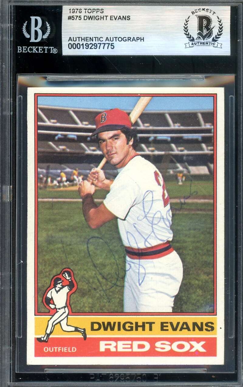 Dwight Evans Beckett BAS Signed 1976 Topps Autograph