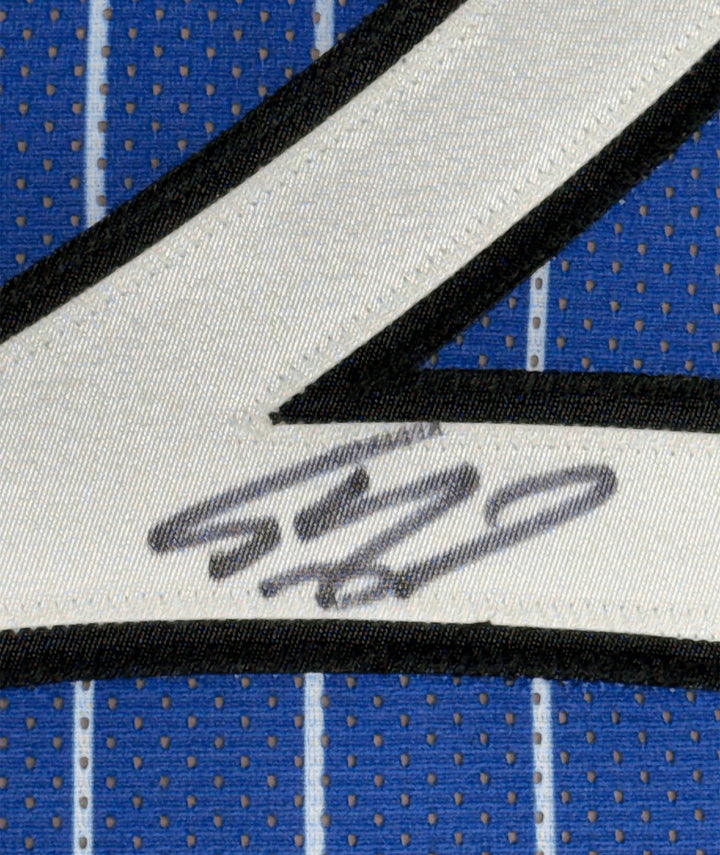 FRAMED Signed SHAQUILLE O'NEAL 35x39 Orlando Blue Jersey Beckett COA